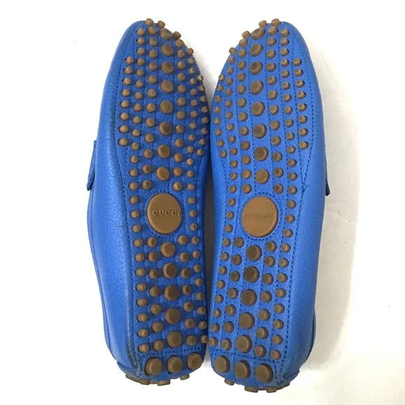 Gucci Blue Leather Loafers